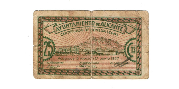 LOCALES - ALICANTE - 25 Ctm. 17-6-1937 - RC