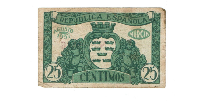 LOCALES - CONSEJO MUNICIPAL DE MURCIA - 25 Ctm. Agosto 1937,BC