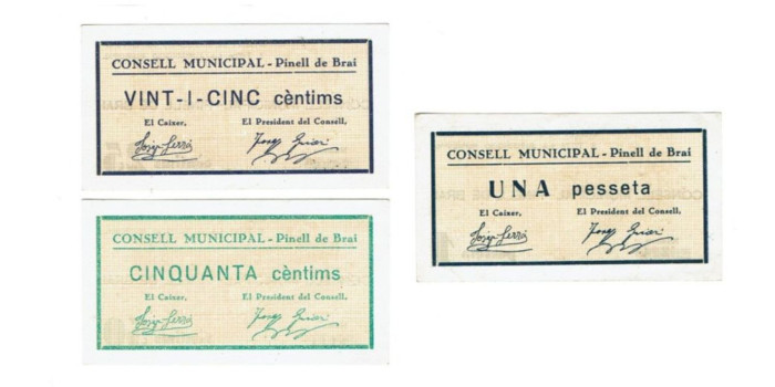 LOCALES - CONSEL PINELL DEBRAI. 3 BILLETES - SC
