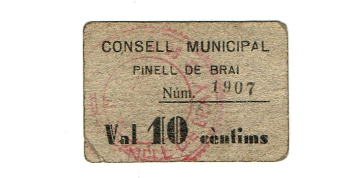 LOCALES -  CONSEL PINELL DEBRAI. VALE 10Ctm. MBC