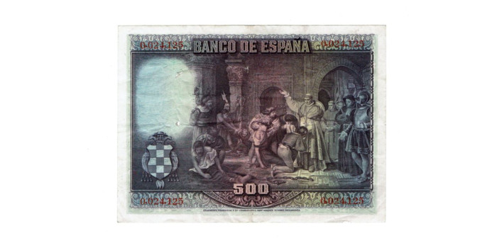 F352D - 500 Pesetas 15-08-1928 BC+  sin serie