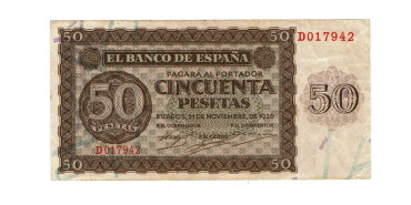 F456E - 50 Pesetas 21-11-1936 MBC serie A/R