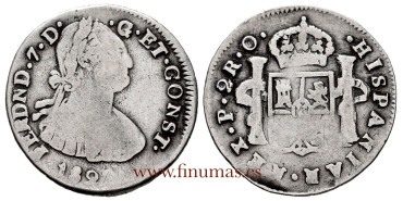 Cy14732.- FERNANDO VII - 2 Reales 1822 PASTO-O. RARA