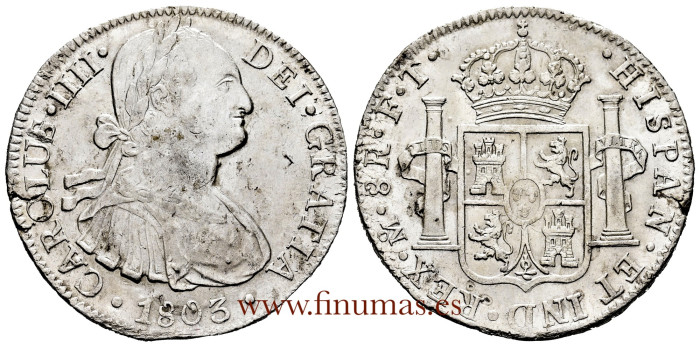 Cy13121.- CARLOS IV - 8 Reales 1803 Mexico F.T.- MBC+