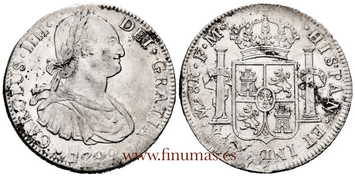 Cy13089.-CARLOS IV - 8 Reales 1799 Mexico F.M. EBC