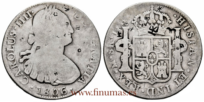 Cy13144.-CARLOS IV - 8 Reales 1806 Mexico T.H. BC - Stamps