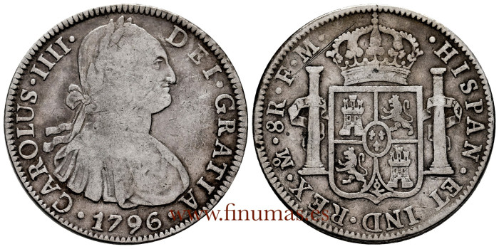 Cy13066.-CARLOS IV - 8 Reales 1796 Mexico F.M. - MBC-