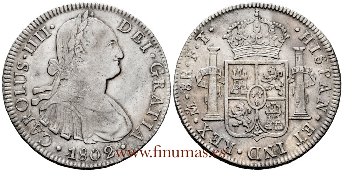 Cy13112.-CARLOS IV - 8 Reales 1802 Mexico F.T. MBC+