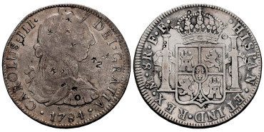 Cy11311.- CARLOS III  8 Reales 1784  MEXICO F.F.  MBC. RARA