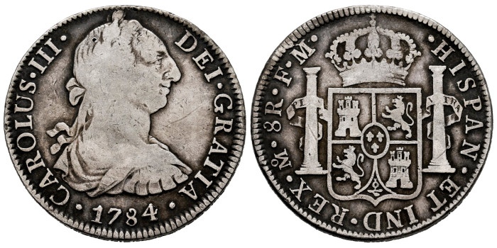 Cy11313.-CARLOS III - 8 Reales 1784 Mexico F.M.- MBC-