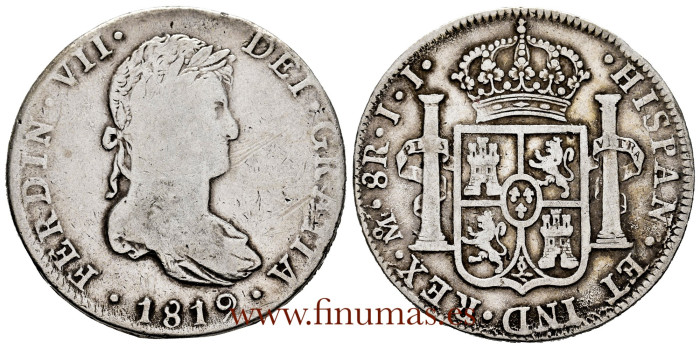 Cy15140.-FERNANDO VII -8 Reales 1819 Mexico J.J. BC