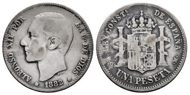 Cy16568d.- ALFONSO XII 1 Peseta 1882 (- 82) on 81 M.S.M. - MBC-