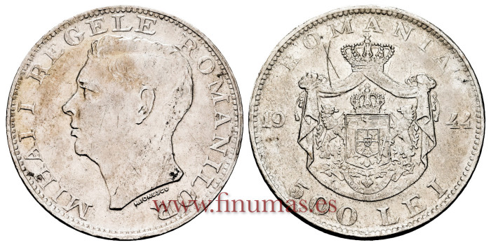 RUMANIA - K065 - 500 Lei 1944 - MB8 REALES 1887 MEXICO AG - MBC+