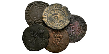 Cy02240.- REYES CATOLICOS - Blanca -Lote de 5 piezas sin clasificar