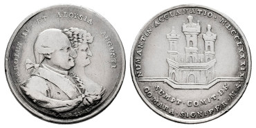 Cy12553.- CARLOS IV - Medalla modulo 1 Real 1789