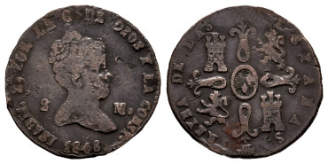 Cy15679.- ISABEL II - 2 Maravedis 1848 Segovia - RC
