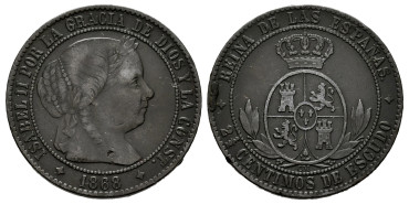 Cy15798.- ISABEL II - 2 1/2 Ctm. Escudo 1868 Jubia . MBC+