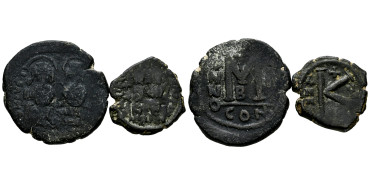 BZ176.- JUSTINO II. 565/578-1 y 1/2 Folis (2 piezas)