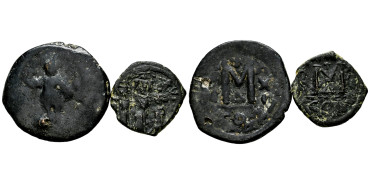 BZ184.--HERACLIO. 610/641 - 1 y 1/2 FOLIS - Constantinopla ( las 2 piezas)
