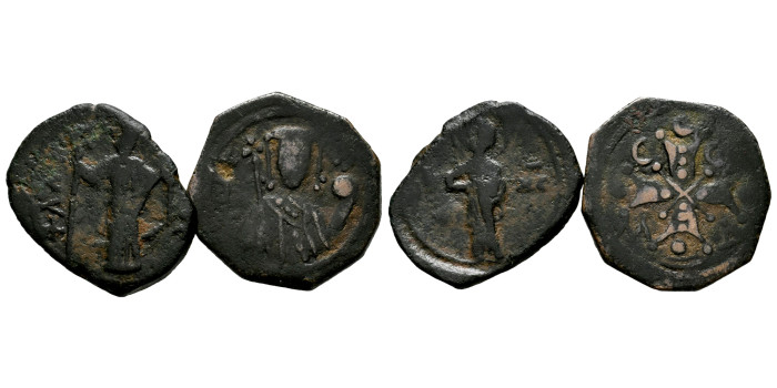 BZ201.- ALEXIUS I. 1081/1118 - 1 Tetarteron ( las dos piezas) 
