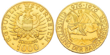 AUSTRIA - K-2933.- 1000 Shilling 1976. GOLD - SC