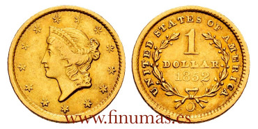ESTADOS UNIDOS - K-073 - 1 Dolar 1852 O. MBC+ - ORO