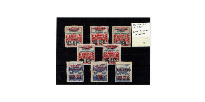 ASTURIAS Y LEON, 1937, lot 8 stamps in new condition