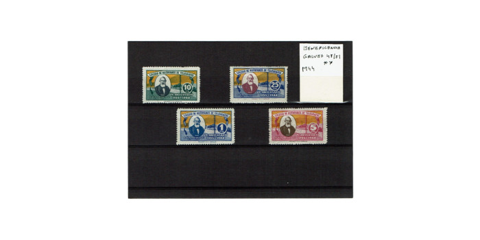 BENEFICENCIA, GALVEZ Telegrafos 1944 - Nº48/51  ** nuevo sin charnela