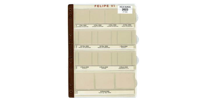 E25. HOJA PRONUMAS FELIPE VI EUROS 2023