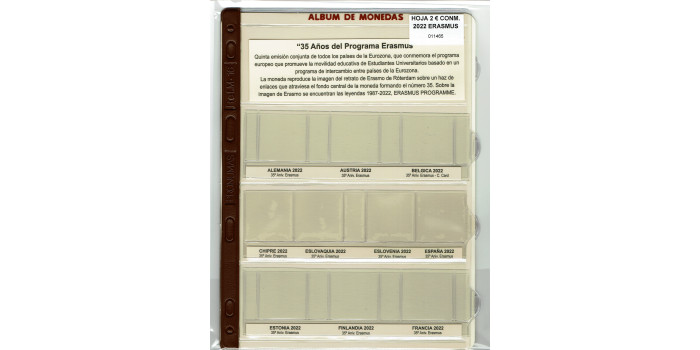 SET OF PRE-PRINTED SHEETS 2 EURO COMM. 2022 "ERASMUS" PRONUMAS