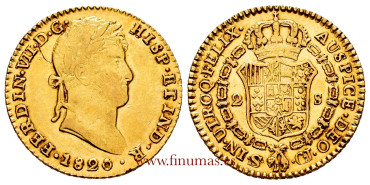 Cy15393.- FERNANDO VII - 2 Escudos 1820 Sevilla C.J. EBC-