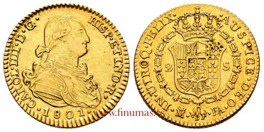 Cy13415.- CARLOS IV - 2 ESCUDOS 1801 MADRID F.A. EBC