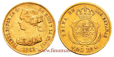 Cy16355.- ISABEL II 40 REALES MADRID 1862/61. MBC+