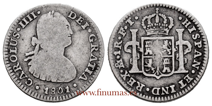 Cy12646.-CARLOS IV - 1 Real 1801 Mexico F.T.- BC