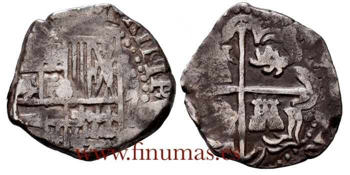 Cy03491.- FELIPE II - 2 Reales 159x ¿Toledo?. BC