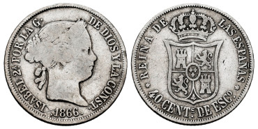 Cy16168-2.-ISABEL II - 40 Ctm. Esc. 1866 Madrid - BC