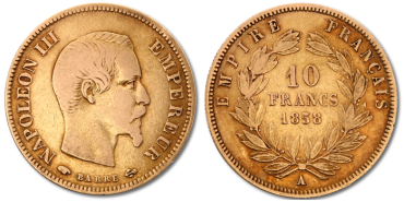FRANCE K-0784 - 10 GOLD FRENCH FRANCS - NAPOLEON