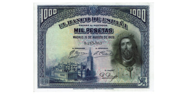 F353G - 1000 Pesetas 15-08-1928 EBC-.  No series
