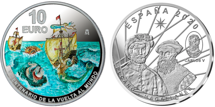 10 Euros - 8 Reales V Centenary Round the World Tour. Dark Sea. Silver - Proof 2020
