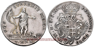 MALTA - K-A256 - 30 Taris 1757 . Orden de Malta. MBC - Plata