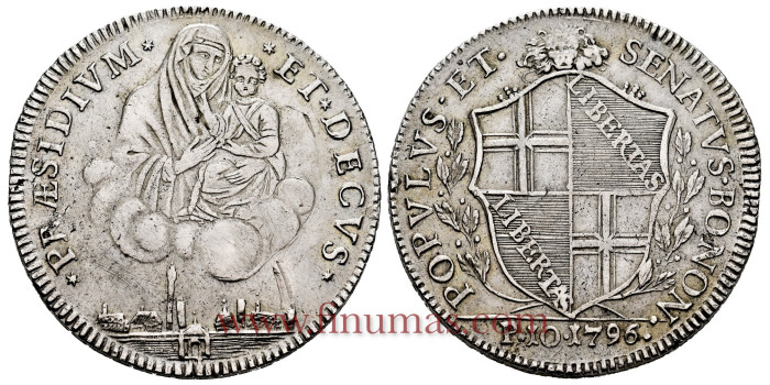 ITALIA - BORGOÑA REPUBLICA - K-339 Scudo 1796. MBC - Plata