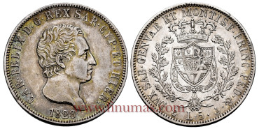 ITALY - SARDINE - K-116 - 5 LYRAS 1828 MBC+ silver