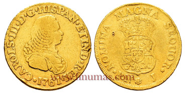 Cy11594.- CARLOS III 2 ESCUDOS 1761 POPAYAN J. B.C- ORO