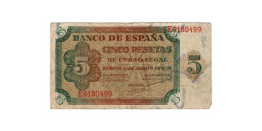 F433b - 5 Pesetas 10-08-1936 RC serie A/M