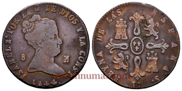 Cy15826.-ISABEL II -  8 Maravedis 1844 Jubia - BC