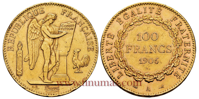 FRANCE - K-0832 - 100 FRANCS 1906-A. MBC - GOLD