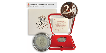 2 EURO COMMEMORATIVE COINS MONACO 2023 RAINIERO III - PROOF