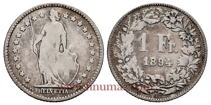 SUIZA - K-024 - 1 Francos 1894.  RC