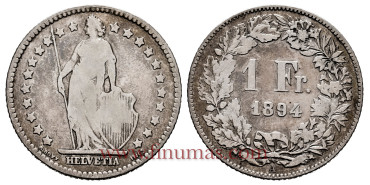 SUIZA - K-024 - 1 Francos 1894.  RC