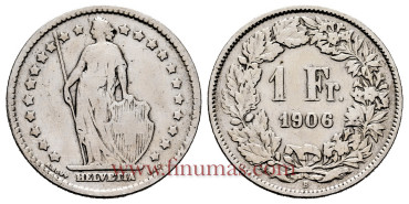 SUIZA - K-024 - 1 Francos 1906.  MBC-